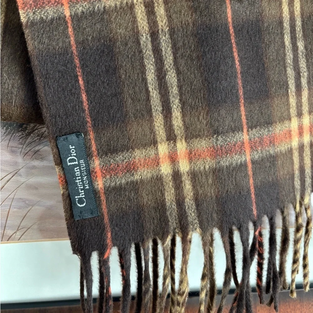 Vintage Christian Dior Monsieur Plaid Scarf